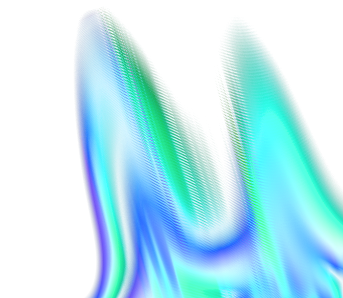 A decorative blurry gradient wave in Loudly's brand colors.